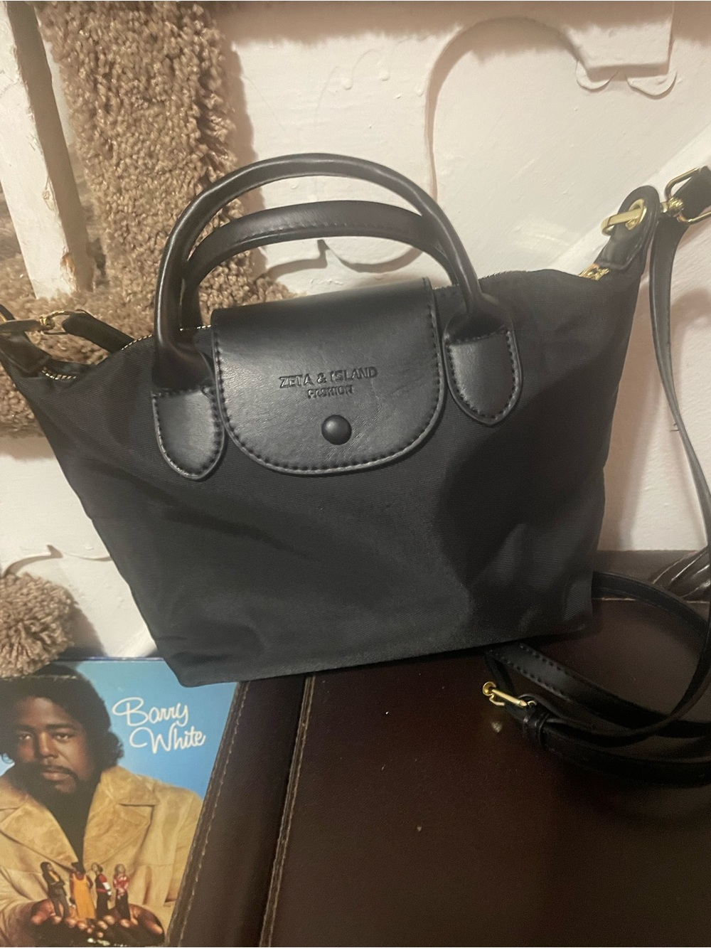 Small Black Tote with Crossbody Strap